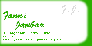 fanni jambor business card